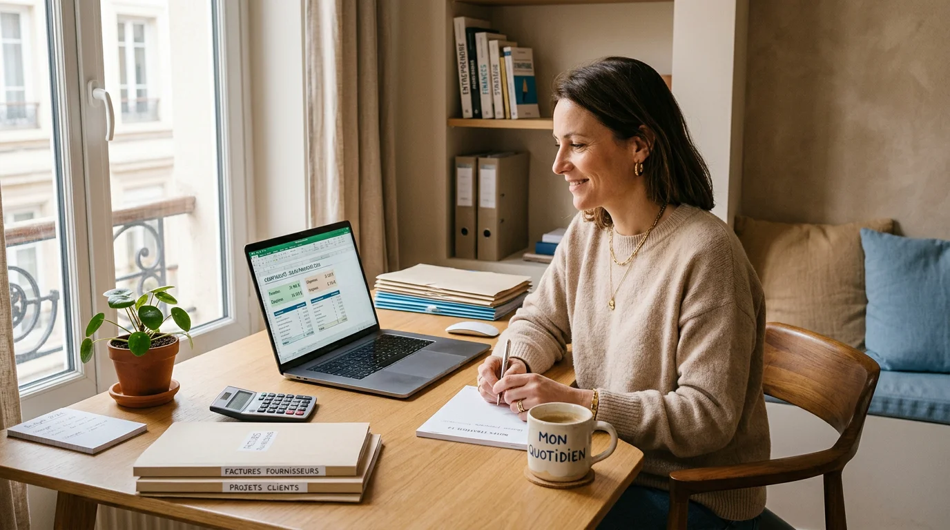 Dirigeant sereinement concentré sur la gestion de son entreprise