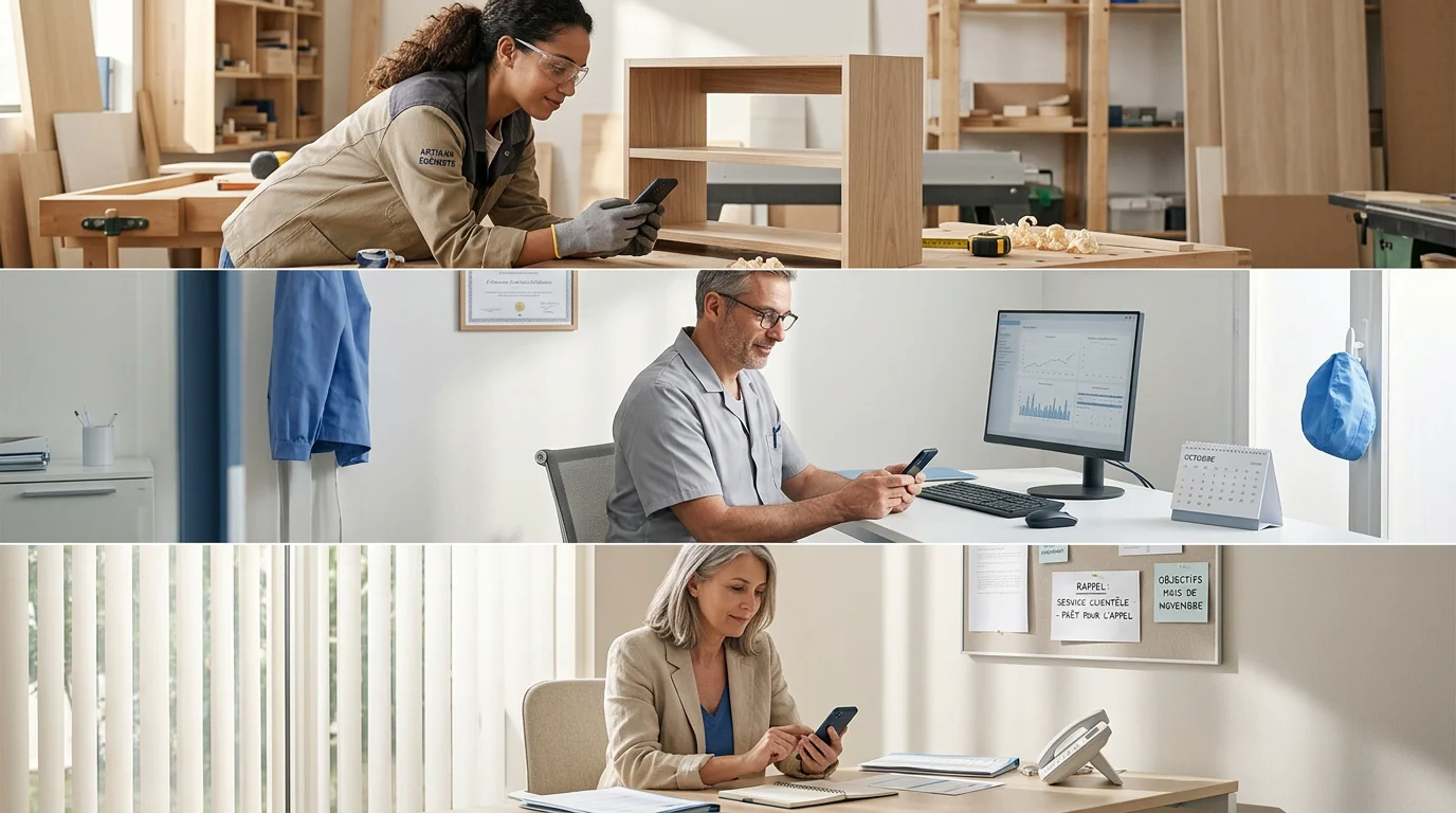 Différents professionnels bénéficiant d'un service téléphonique disponible en continu