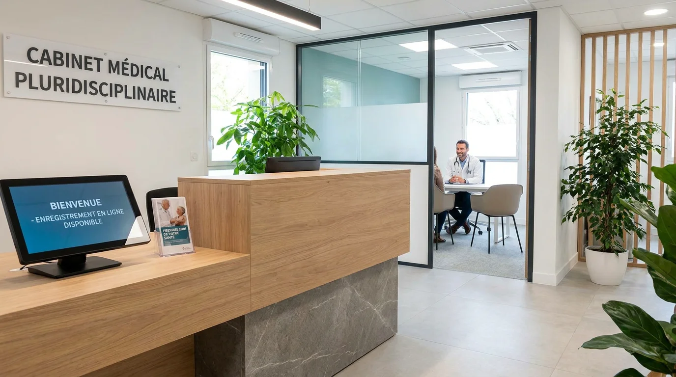 Cabinet médical moderne en France avec accueil téléphonique externalisé