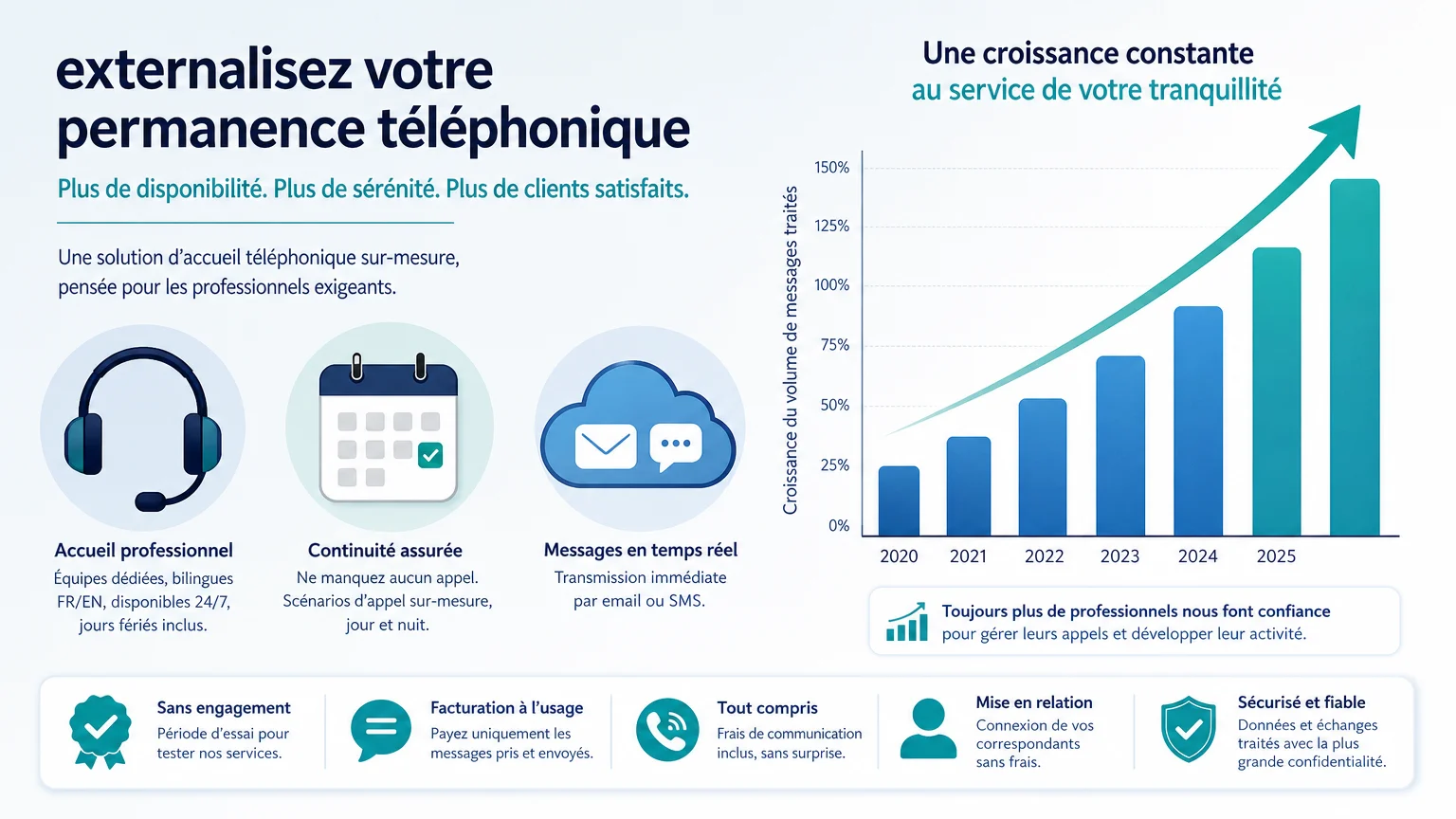 Illustration de la croissance du marché de l'externalisation des services