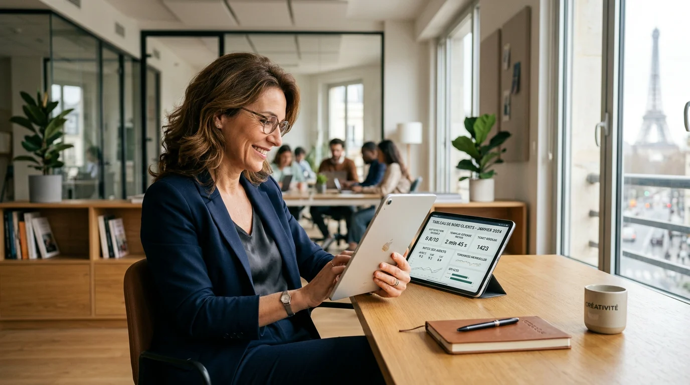 Dirigeant analysant la performance de son service après-vente externalisé
