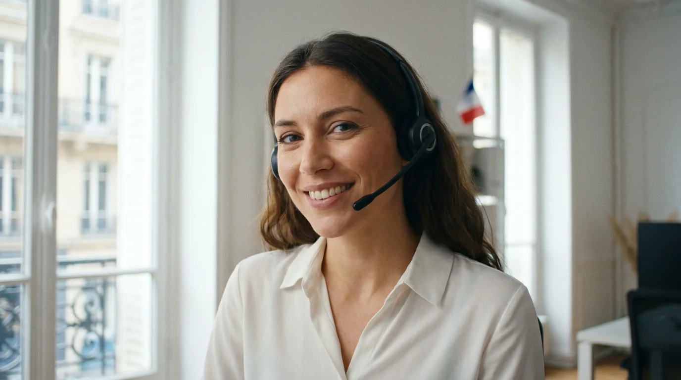 Réceptionniste bilingue assurant un accueil téléphonique professionnel en anglais