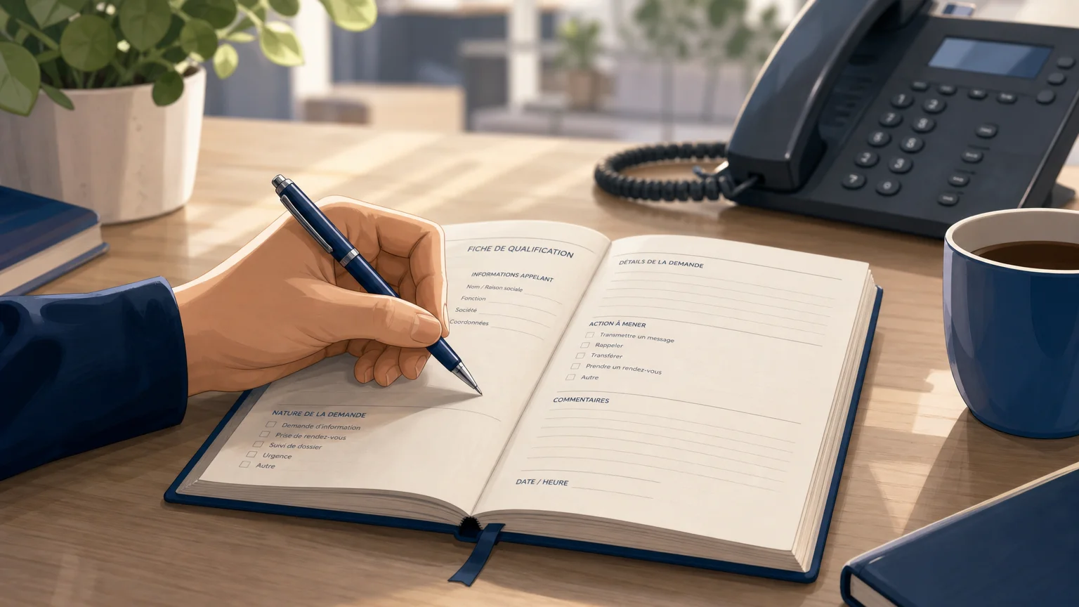 Prise de notes structurée pendant un appel bilingue